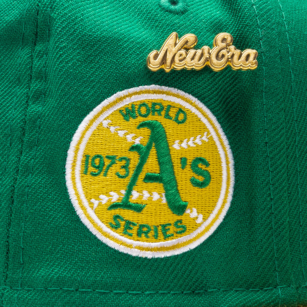 New Era Men's White, Brown Oakland Athletics 1973 World Series 59FIFTY Fitted  Hat