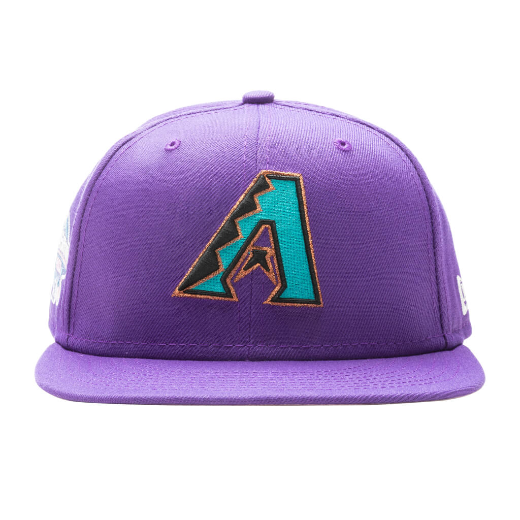 Men's Arizona Diamondbacks New Era White/Purple Optic 59FIFTY Fitted Hat