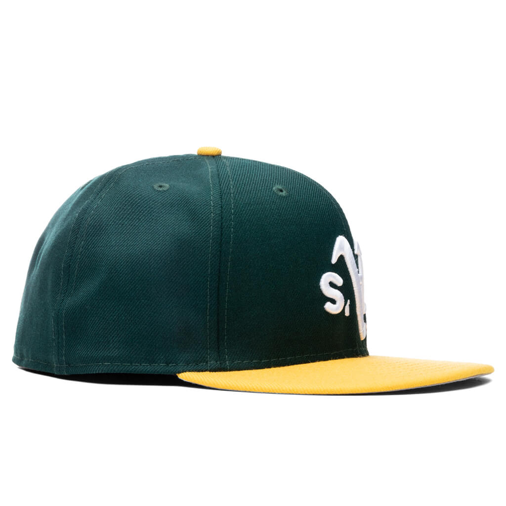 Oakland Athletics Elephant New Era 59FIFTY Fitted Hat (Chrome Navy Gray Under BRIM) 7 1/8