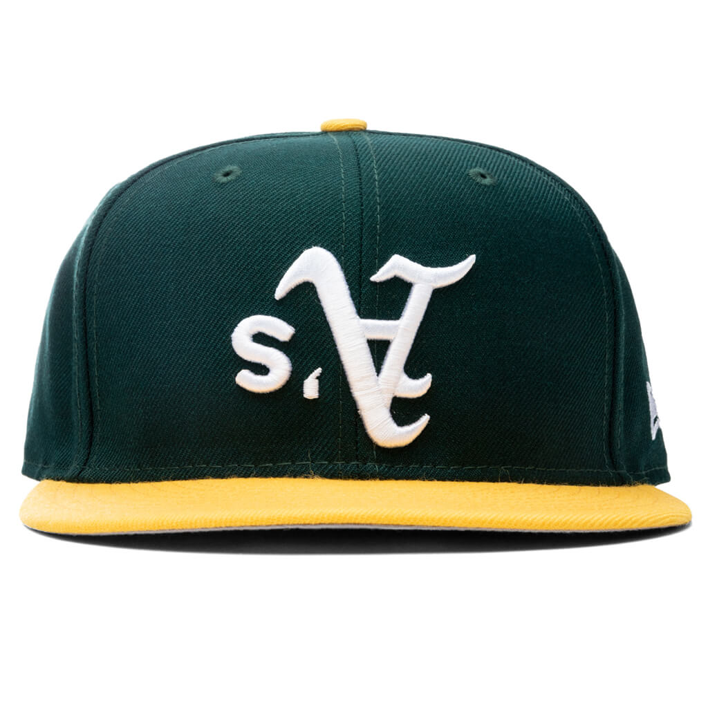 New Era Oakland Athletics Upside Down 59FIFTY Fitted Hat Dark Green