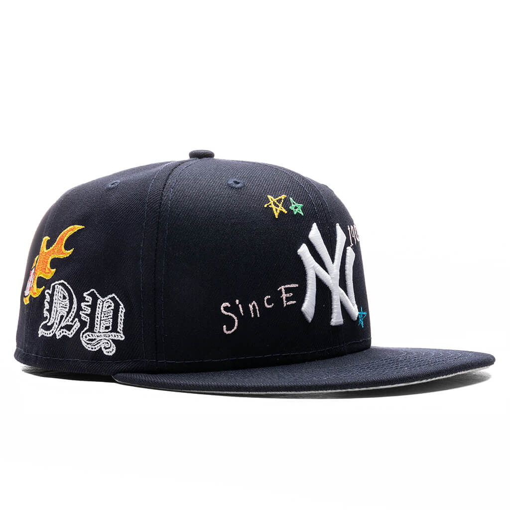 Houston Astros ALL-OVER SCRIBBLE Navy Fitted Hat by New Era