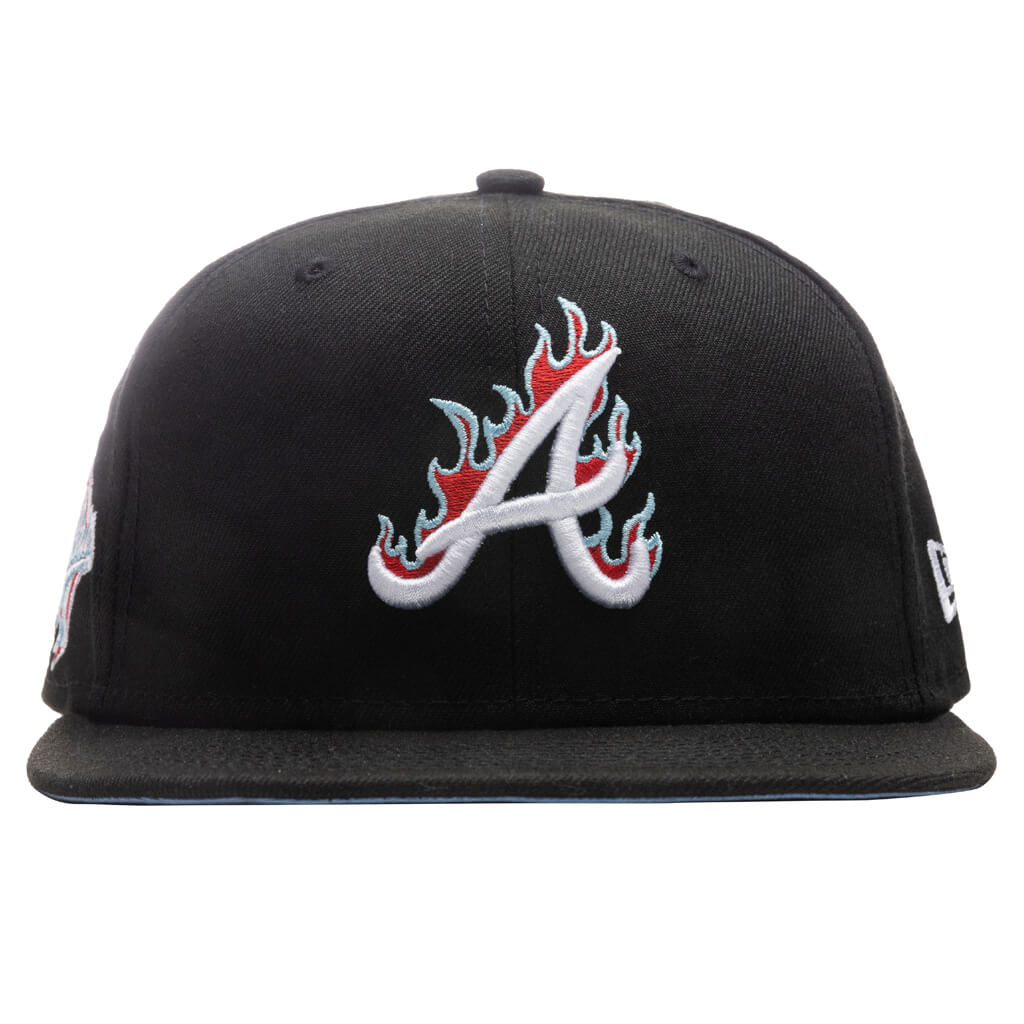 Atlanta Braves Black White 2021 WS Side Patch 59FIFTY Fitted 8