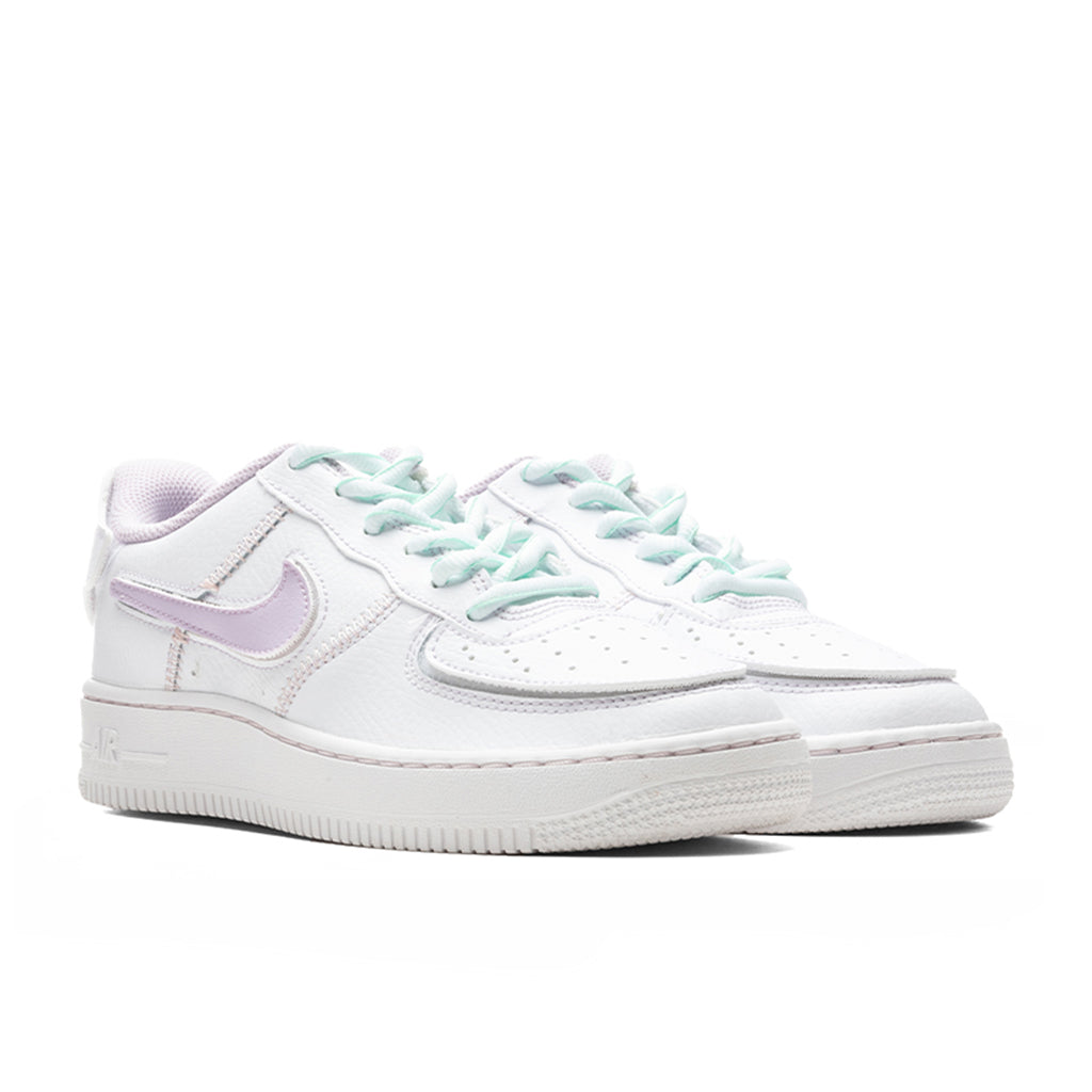 nike big kids air force 1 lv8 gs white coconut milk mint foam