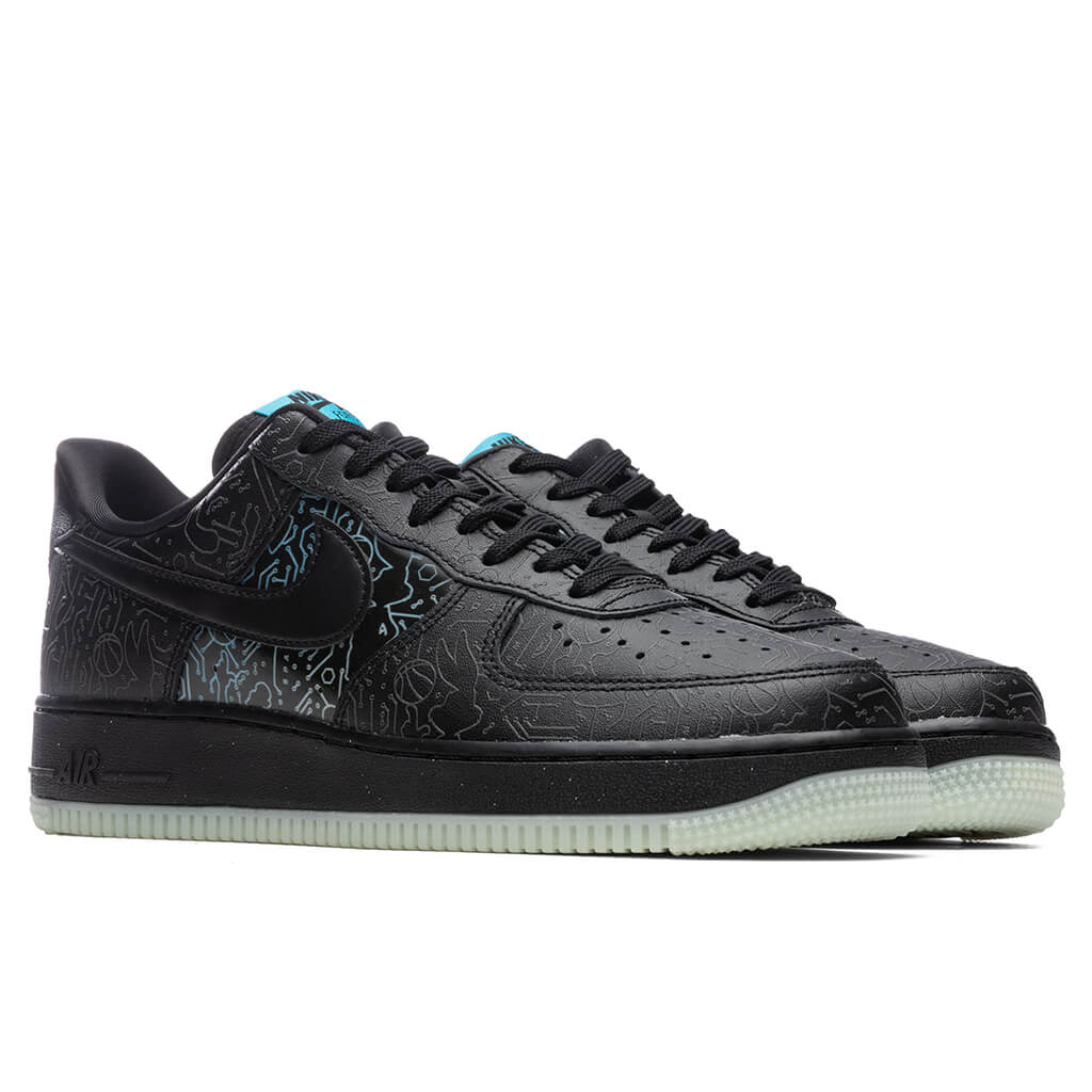 Air Force 1 '07 - Black/Light Blue Fury â Feature