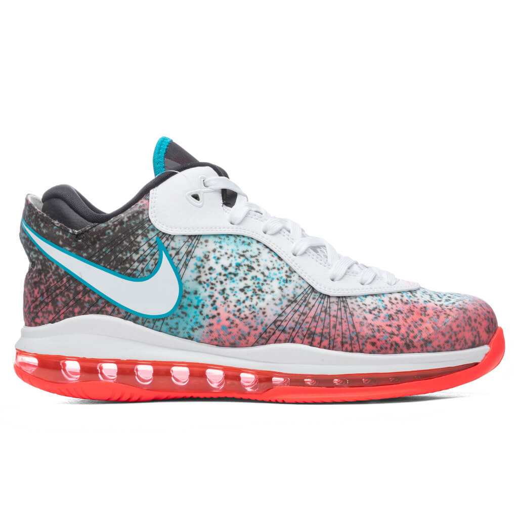 Lebron V2 Low QS 'Miami Nights'- White/Solar Red – Feature