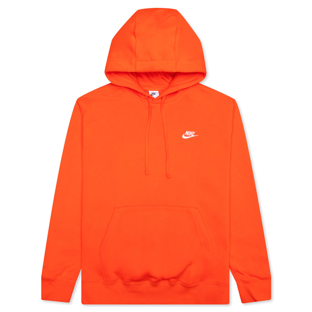 Fleece Hoodies White Orange Nike Hoodie Sportswear Club Fleece