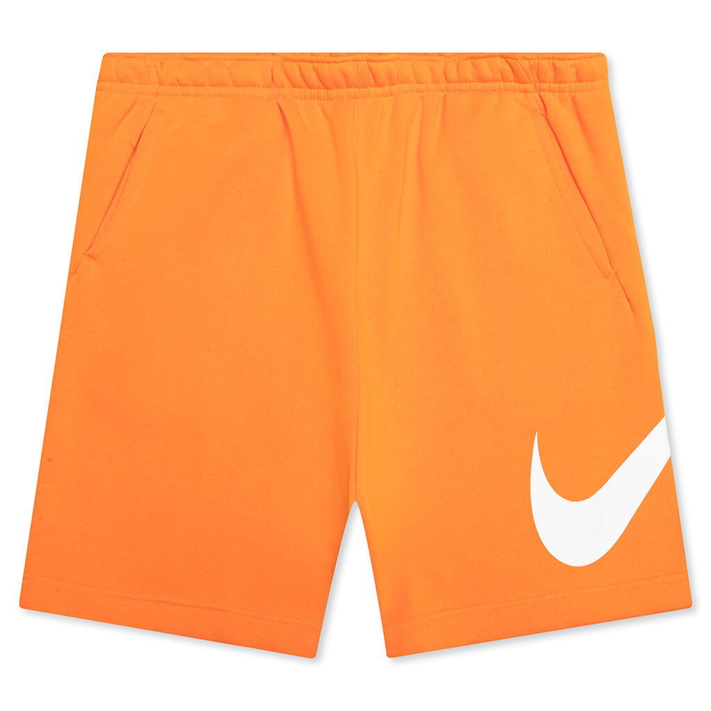 nike club fleece shorts orange
