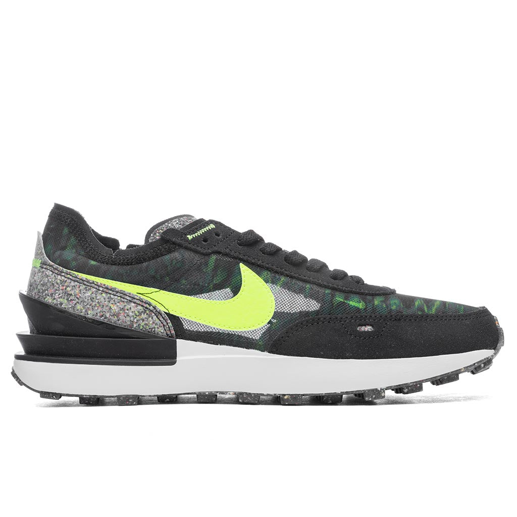nike waffle one black volt