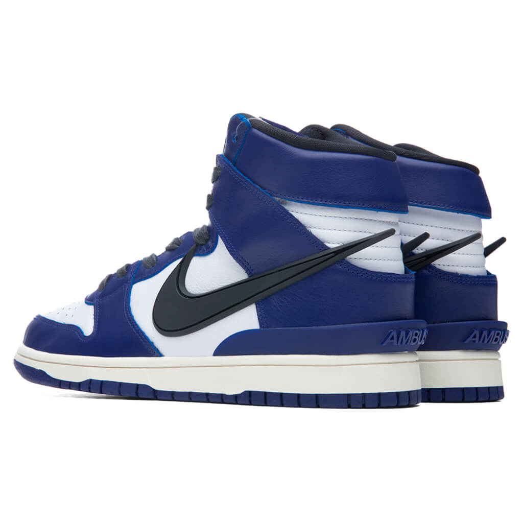 Nike x AMBUSH Dunk High   Deep Royal Blue and Black Shoe – Feature