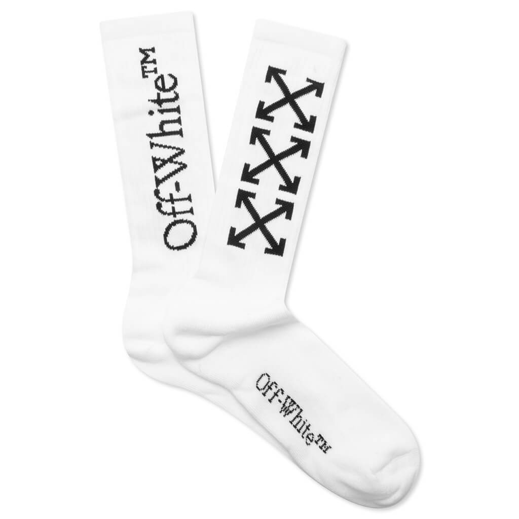 Arrow Bookish Socks - White/Black – Feature