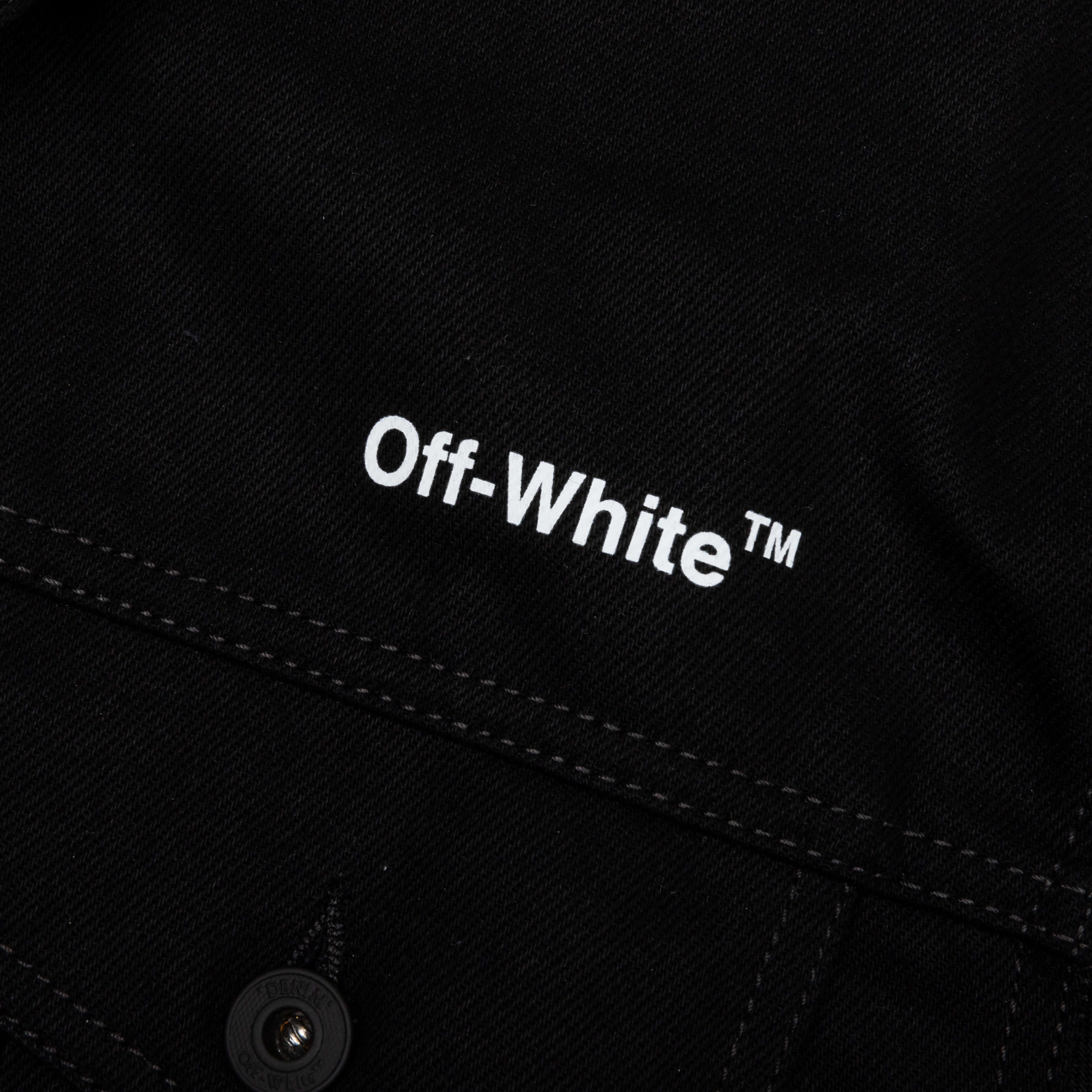 OFF-WHITE C/O VIRGIL ABLOH Women's Diag Tab Slim Denim Jacket Size Large