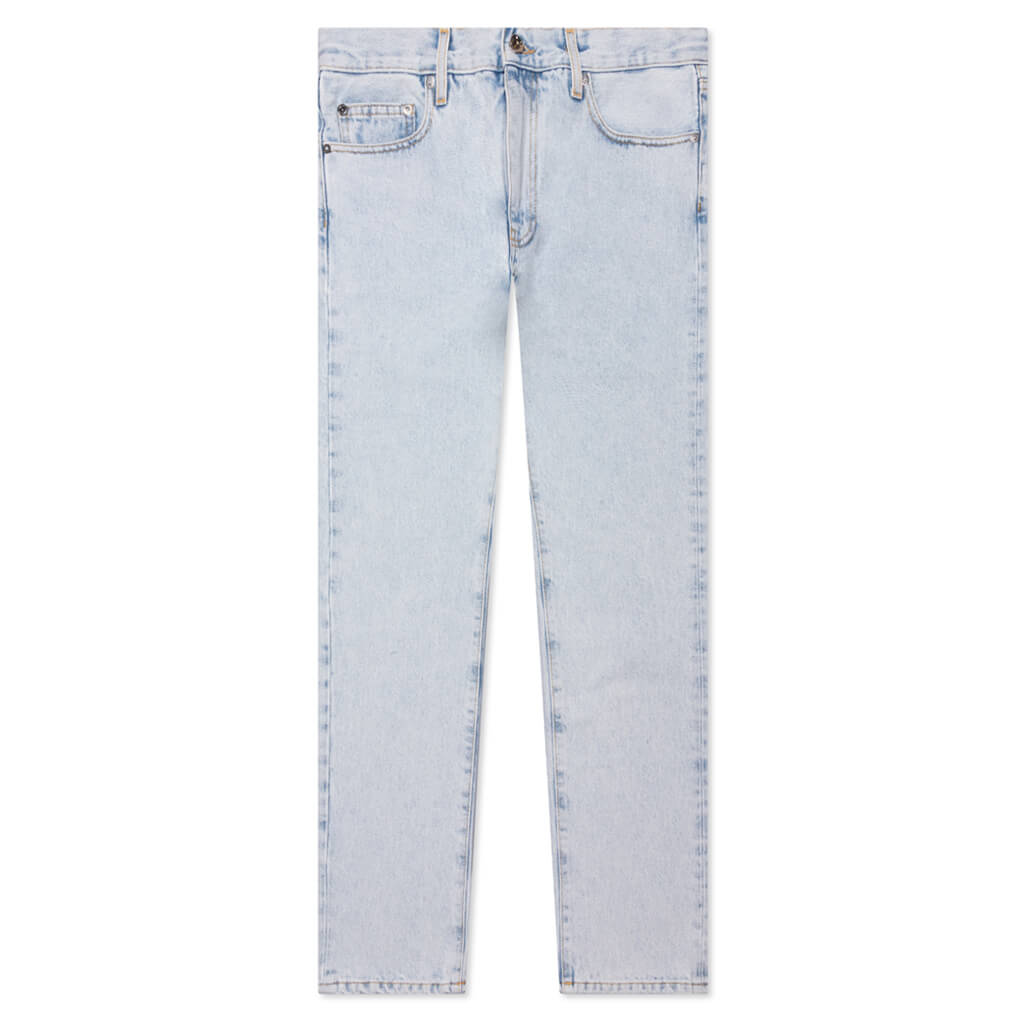 Off-White Diag-stripe Print Slim Fit Jeans