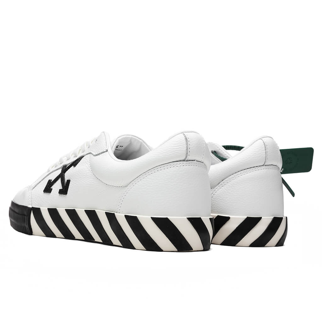Off-White Virgil Abloh Low Vulcanized Black White Canvas Sneakers EU 42 US  8.5