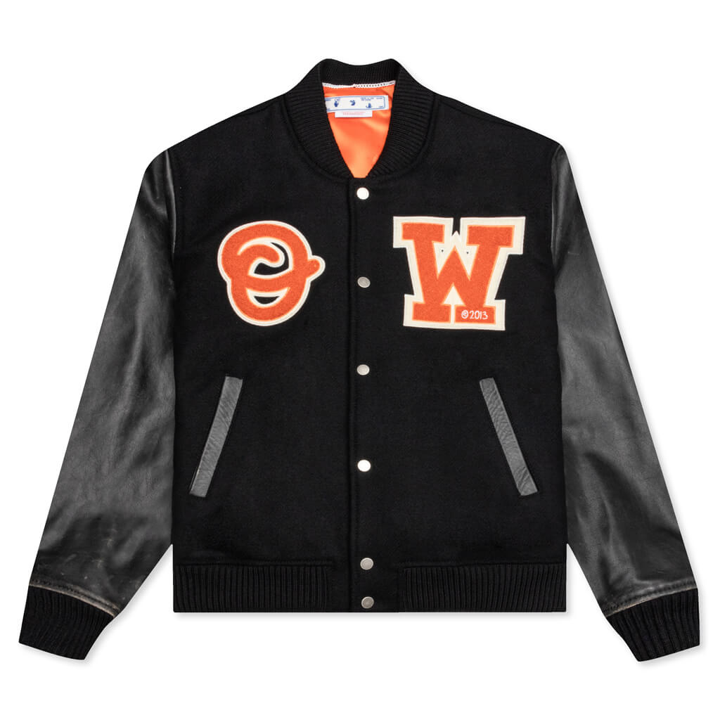 Off-White c/o Virgil Abloh Patchwork Varsity Leather Jacket w/ Tags M