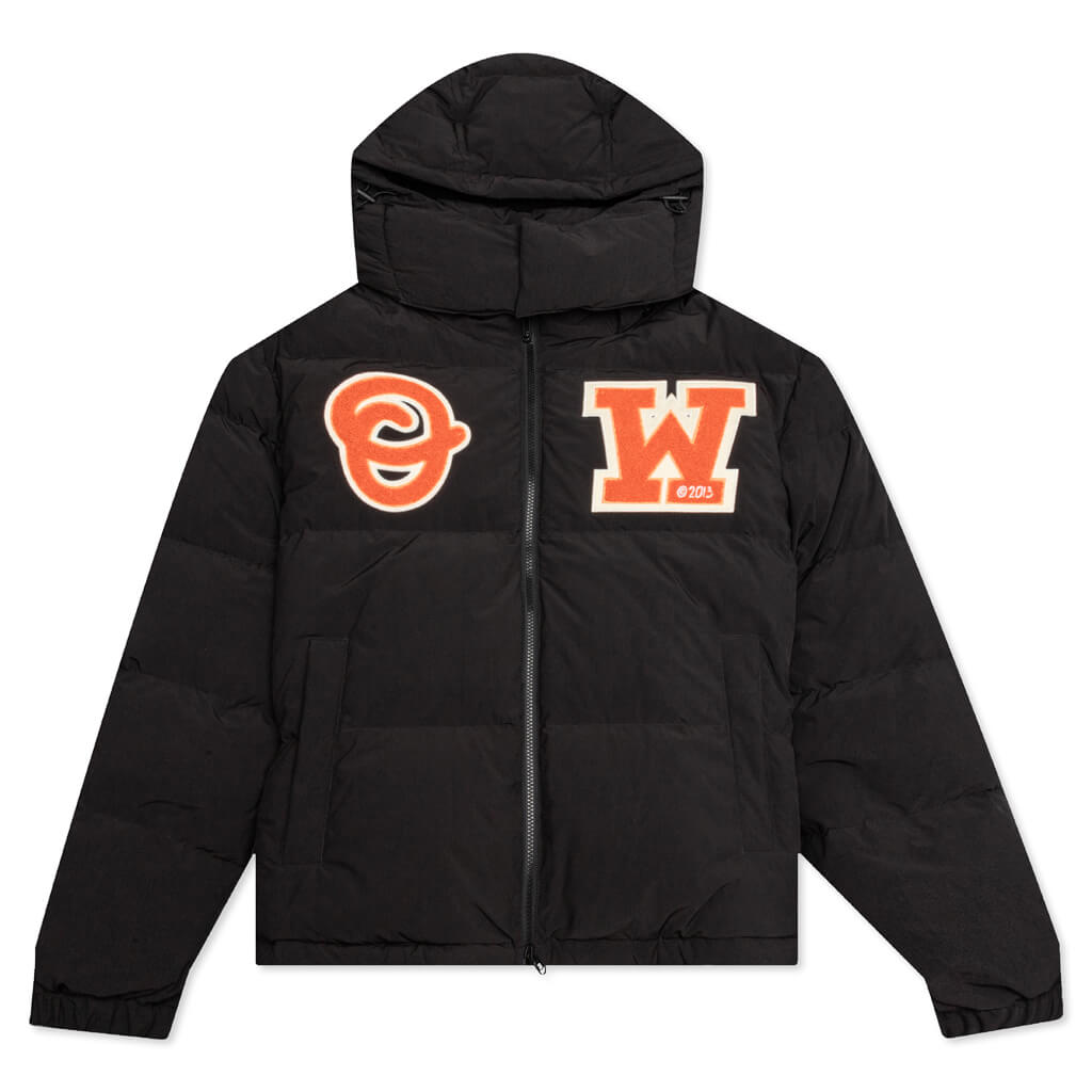 Shop Off-White Logo Patch Puffer Coat