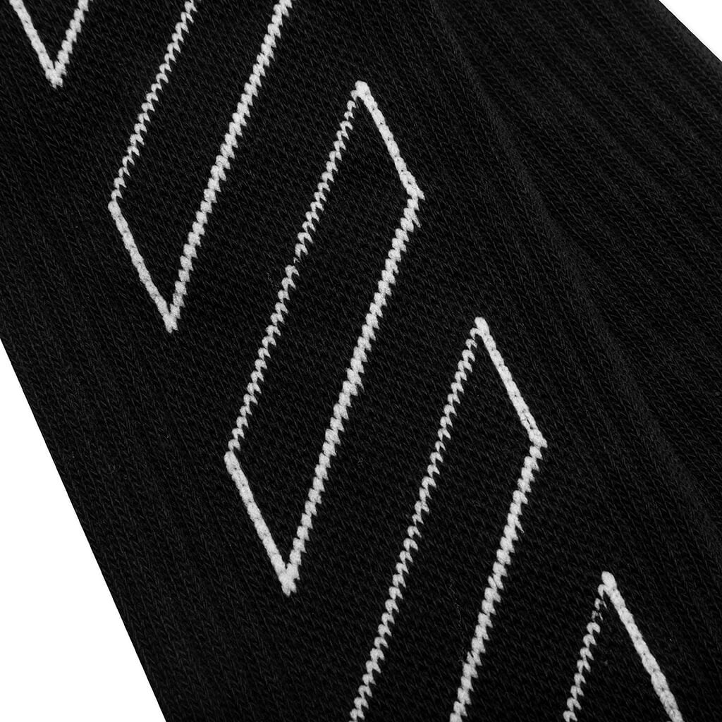 Diag Outline Mid Length Socks - Black/White – Feature
