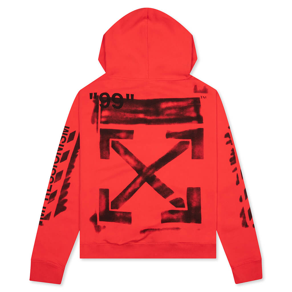 Red hoodie off white online