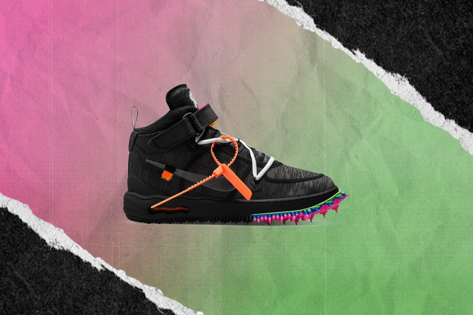 Nike x Off-White Air Force 1 Mid - Black/Clear Black â Feature