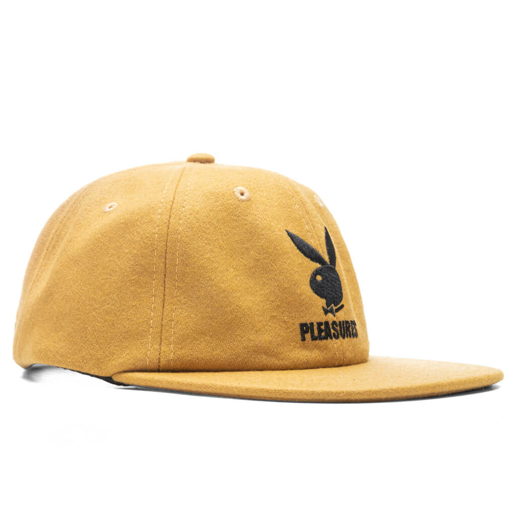 PLEASURES x Playboy PB Wool Strapback Hat Mustard Feature