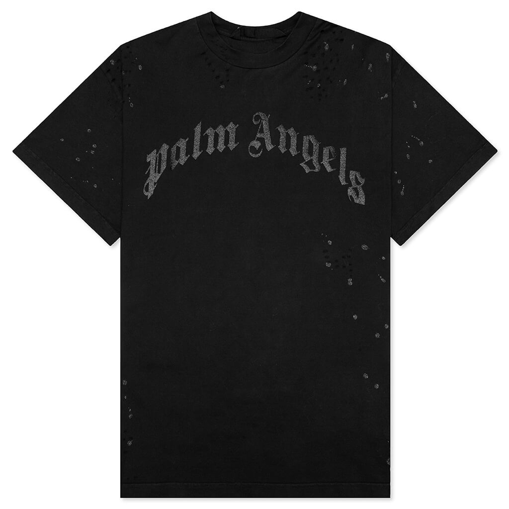 グリッター ロゴ クラシック T シャツ - ブラック/ブラック