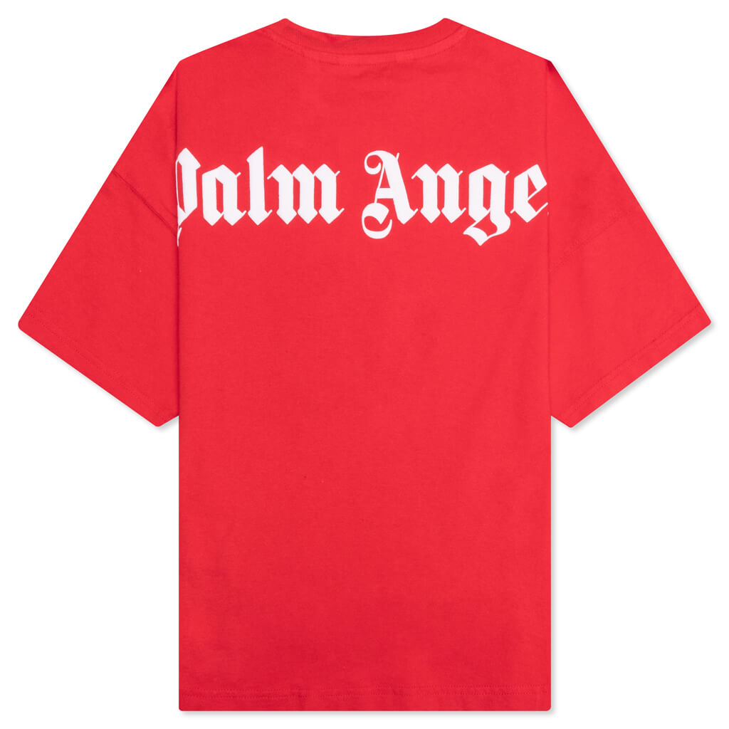 Palm Angels - Kids Classic Overlogo T-Shirt - Red/White, Red / 8 | Feature