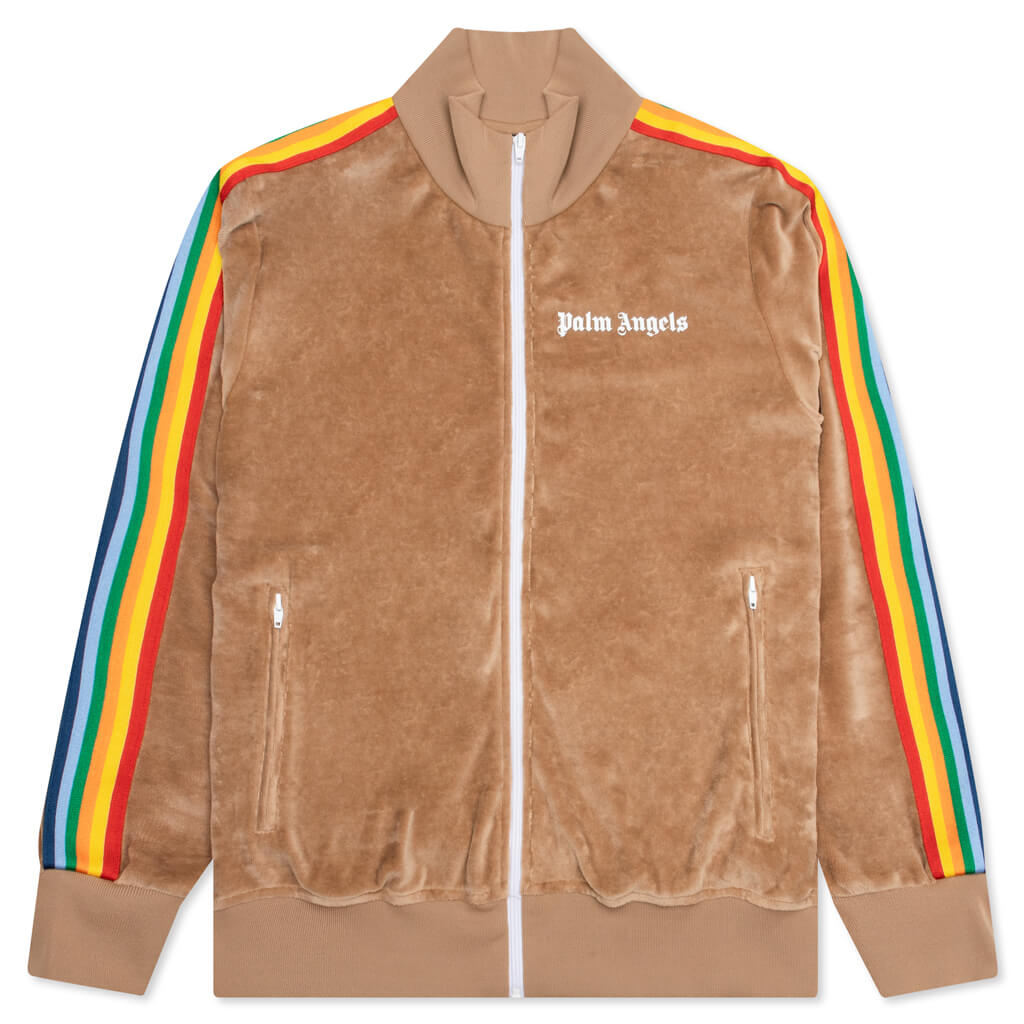 Velvet Highneck Track Jacket in brown - Palm Angels® Official