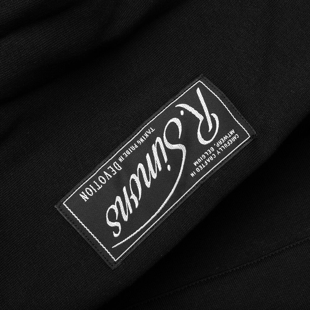 Oversized Printed Scarf Hoodie With Ribbing Black – Feature