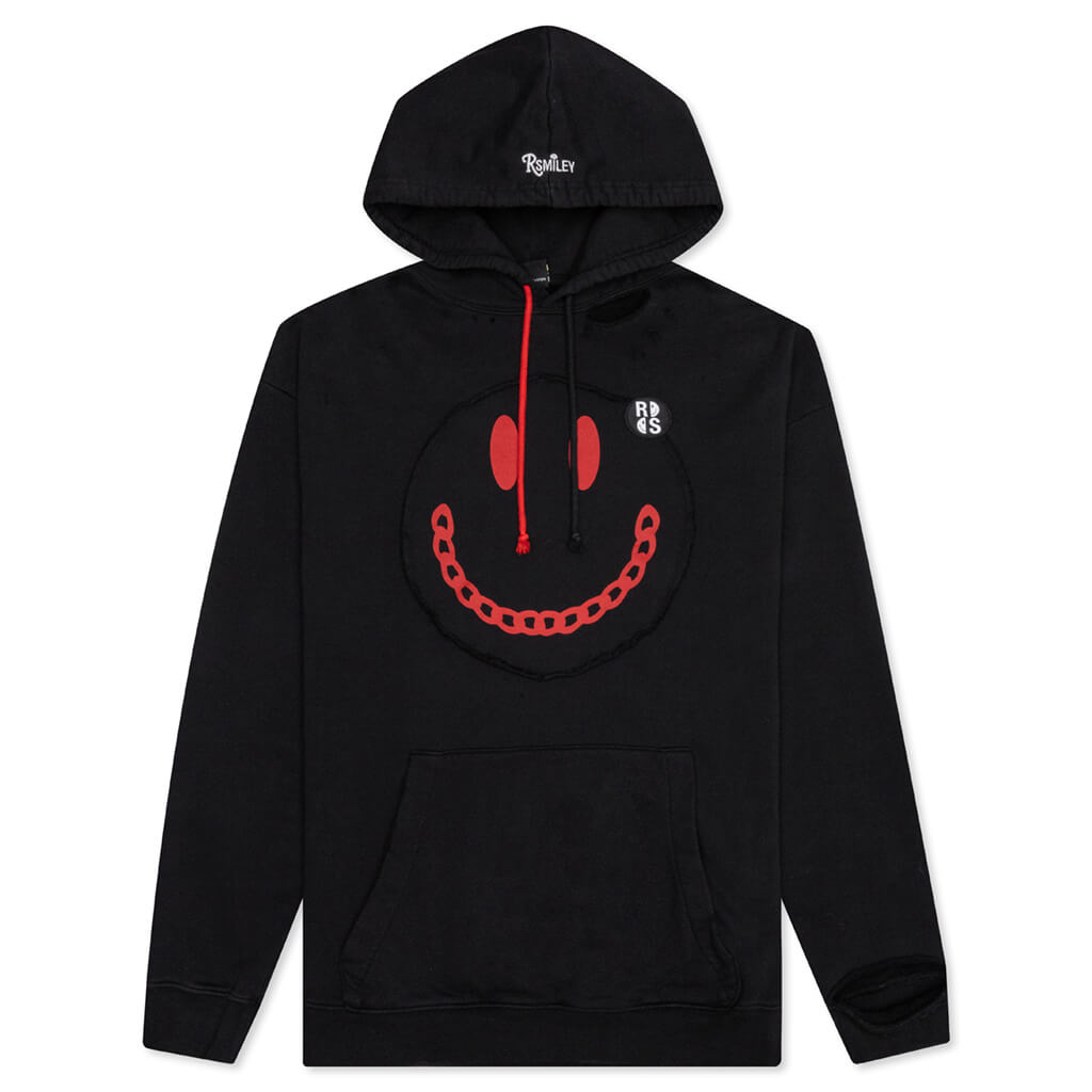 Raf Simons x Smiley Print Destroy Washed Regular Fit Hoodie