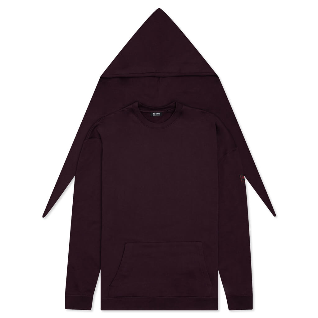 Regular Fit Hoodie with Knot Hood Dark Aubergine – Feature