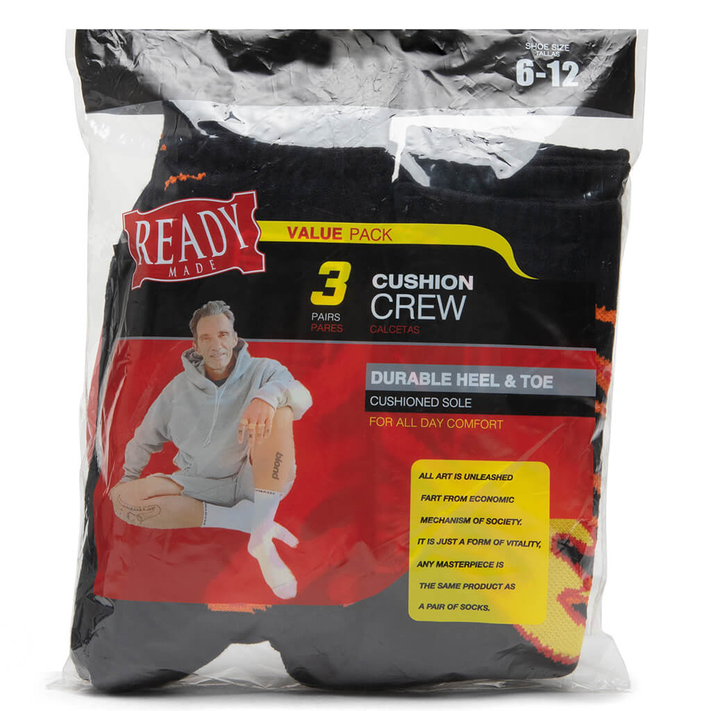 3 Pack Crew Socks - Fire/Black – Feature