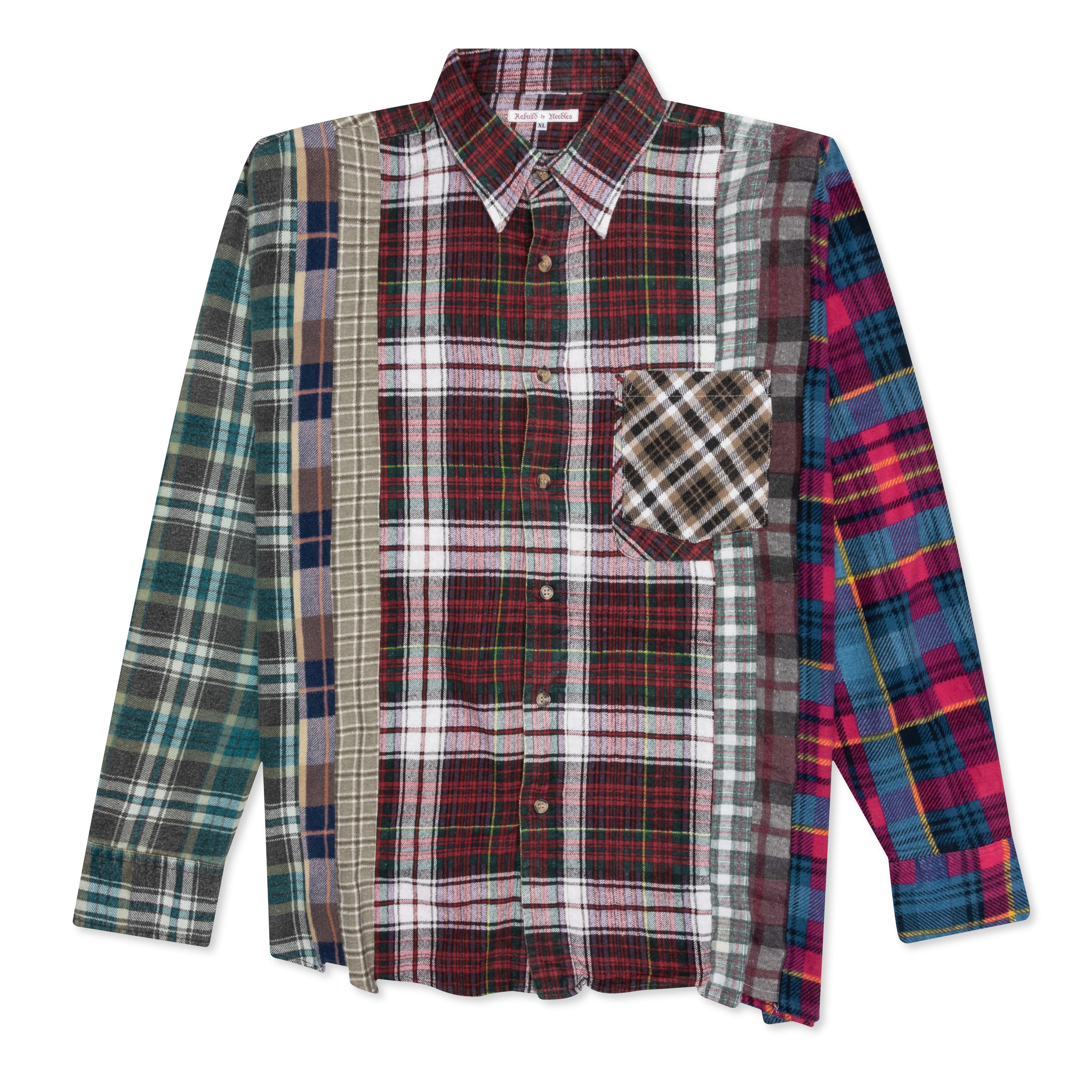 Rebuild by Flannel Shirt 7 Cuts Shirt - Red/Forest