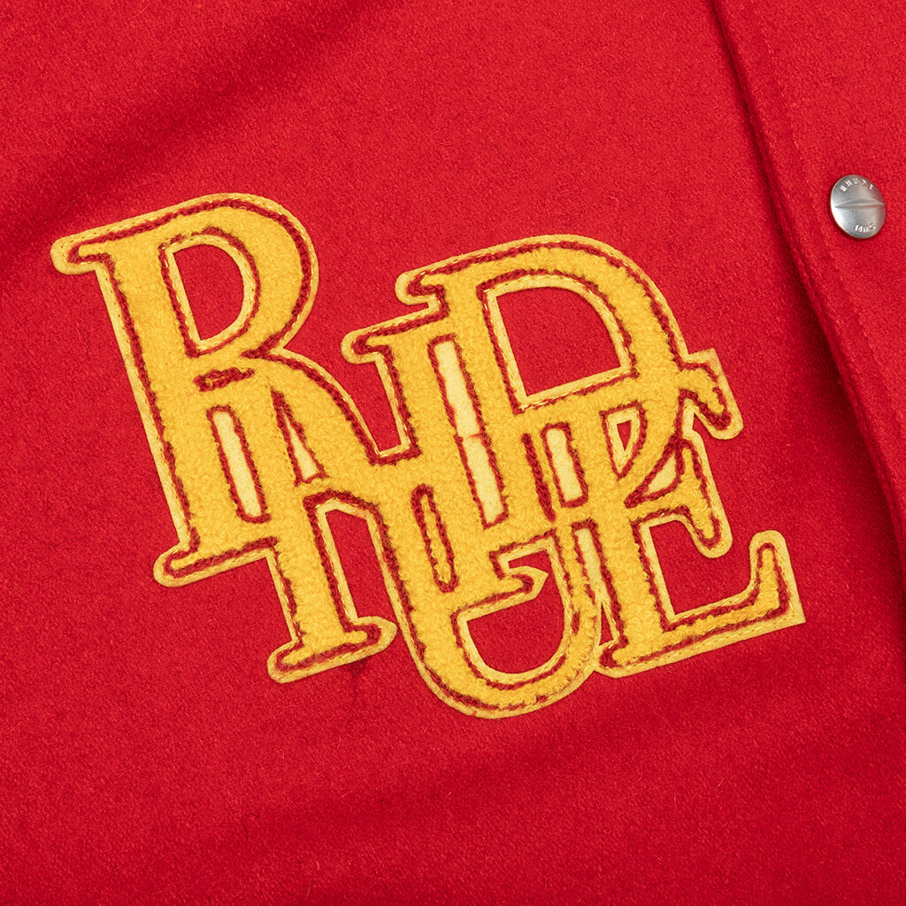 Rhude Bull Market Varsity Jacket - Red