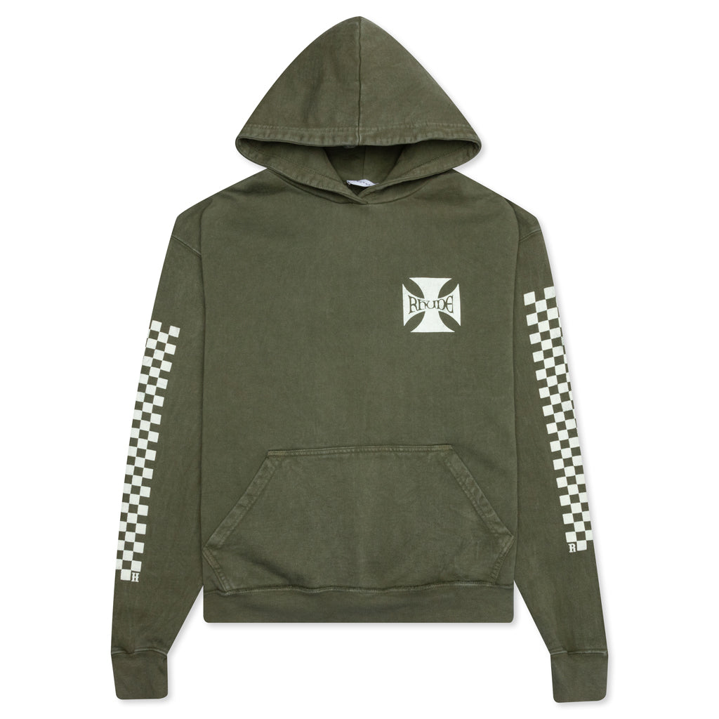 Classic Checkers Graphic Hoodie - Olive