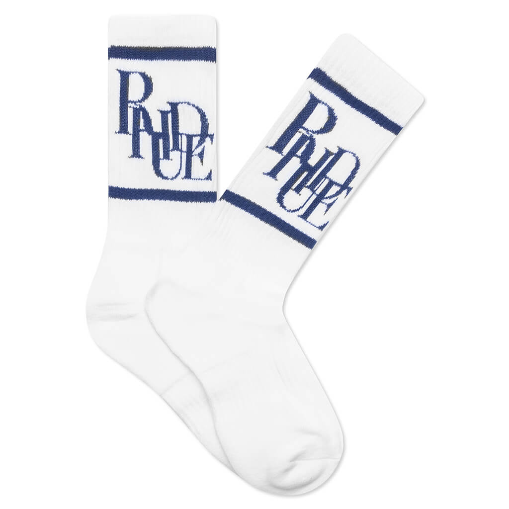 Rhude: White Scramble Logo Socks