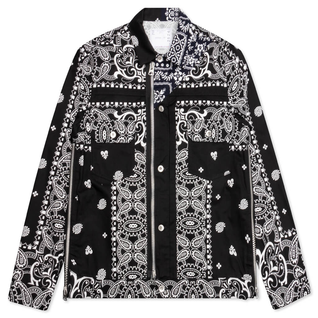 Archive Print Mix Jacket - Black/Navy