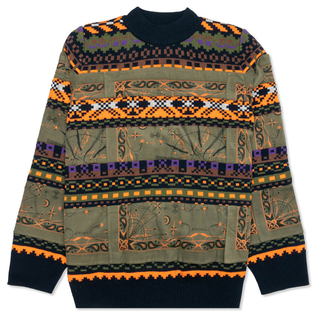 Sacai x Dr. Woo Bandana Knit Pullover - Khaki – Feature