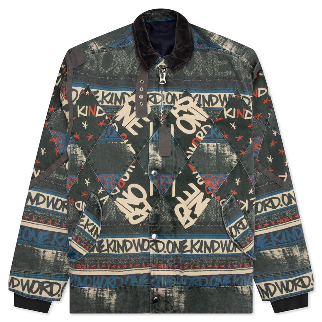 X Eric Haze Jacquard Bomber Jacket in Multicoloured - Sacai