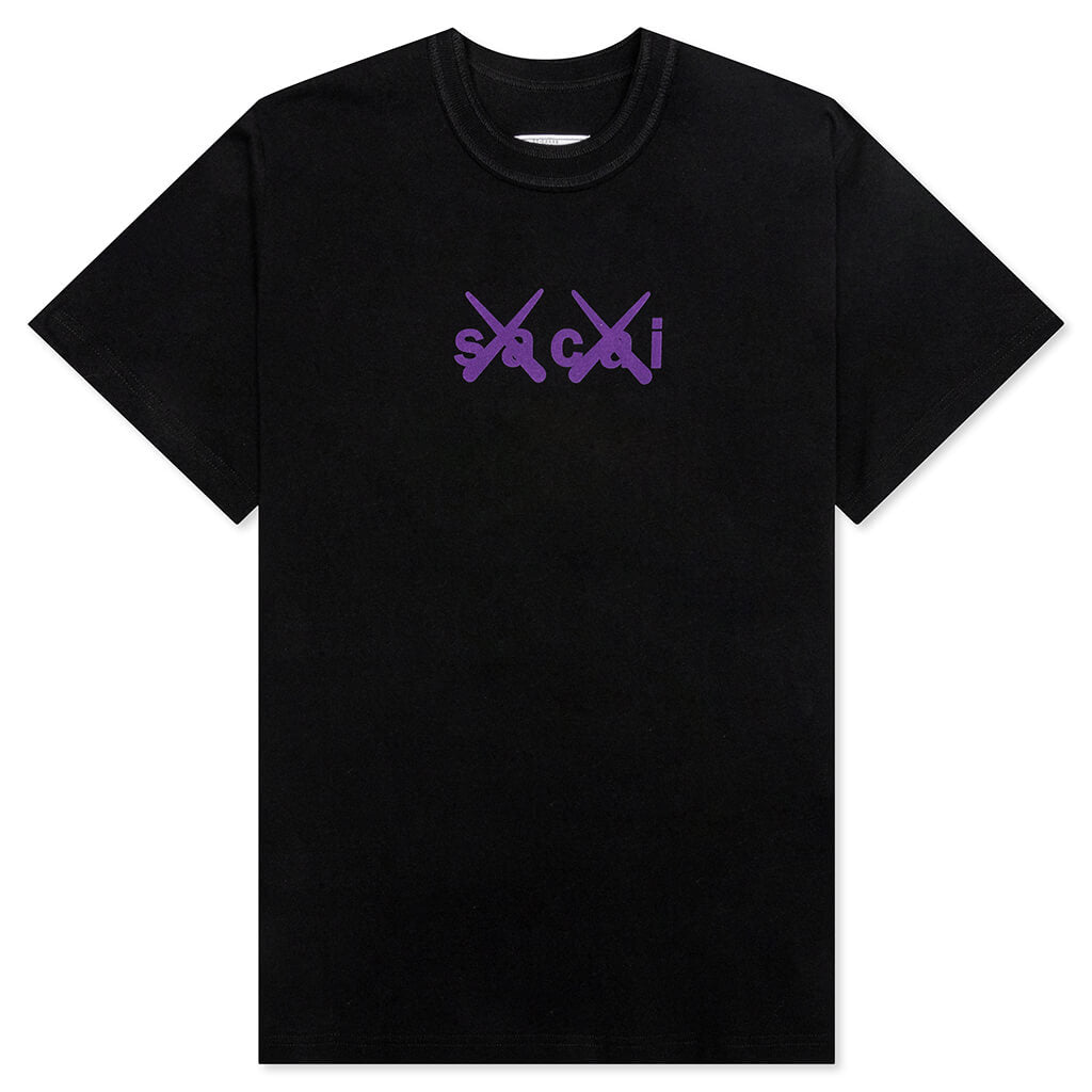 Sacai x Kaws Flock Print T-Shirt - Black/Purple – Feature