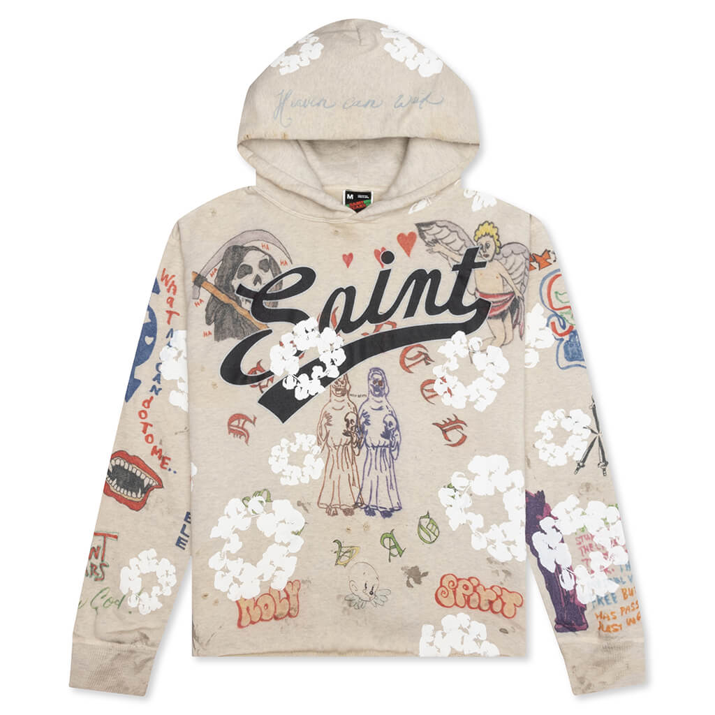 SAINT MICHAEL AGED GRAFFITI HOODIE – OBTAIND