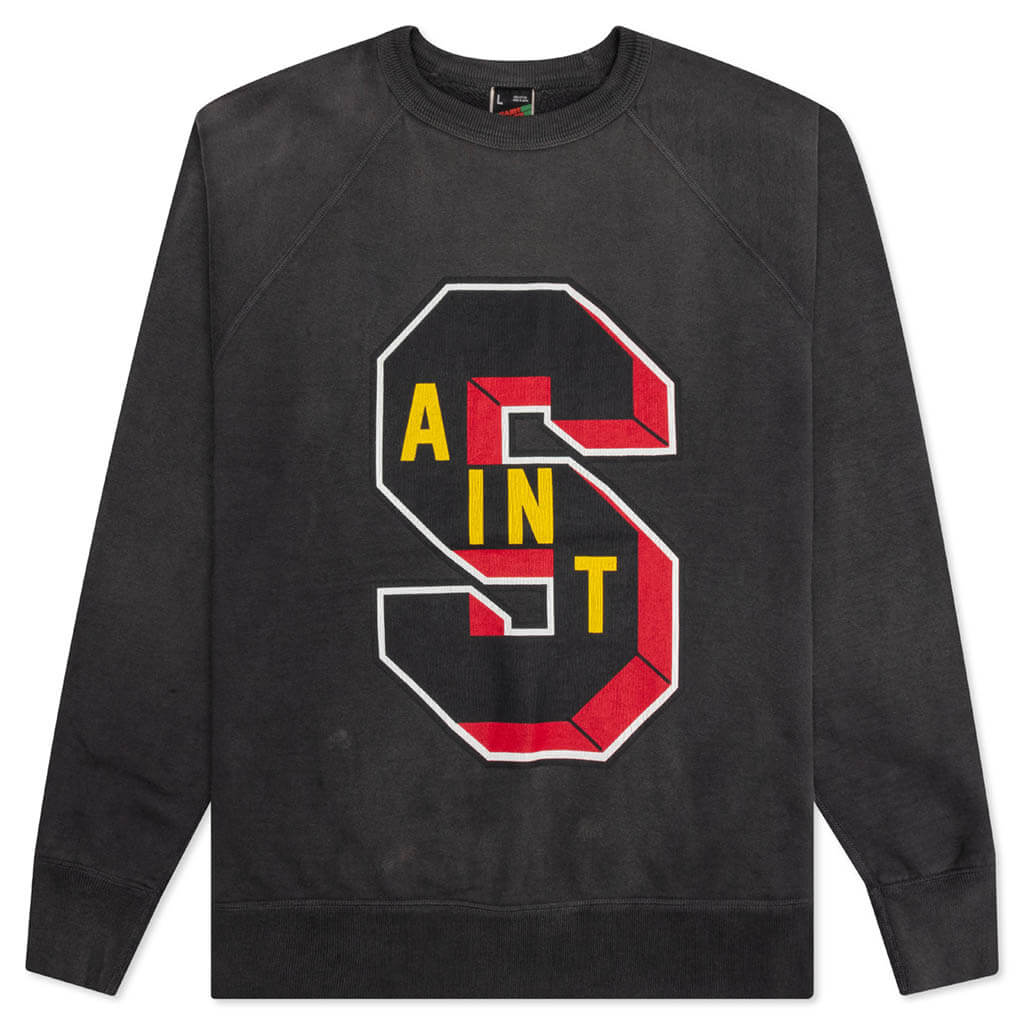 2022超人気 セントマイケル デニム ティアーズ CREW SWEAT BLACK XL