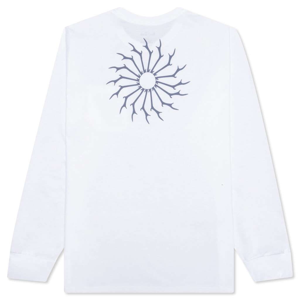Tee – White Round Feature L/S Pocket -
