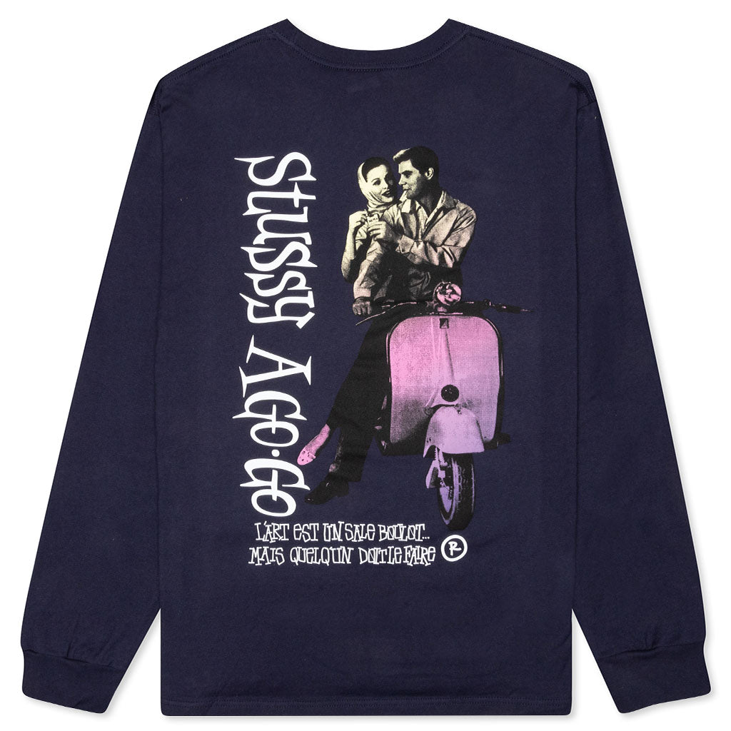 stussy『 A Go Go』 L ネイビー A Go-Go L/S Tee - Navy – Feature