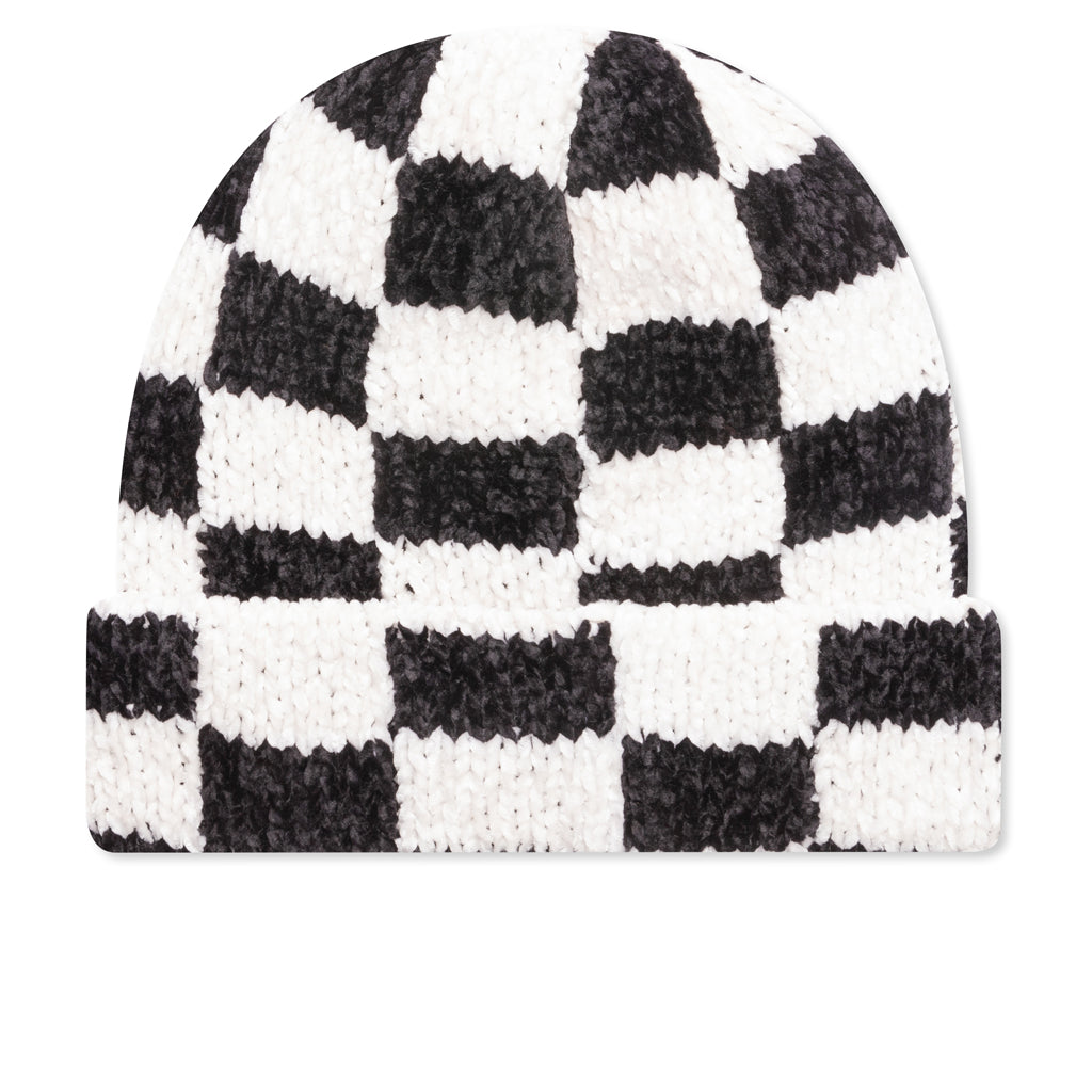 Crochet Checkered Beanie Black Feature