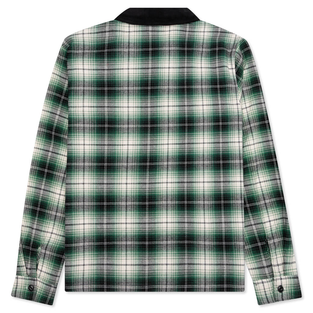 Frank Plaid Zip L/S Shirt - Black/Green – Feature