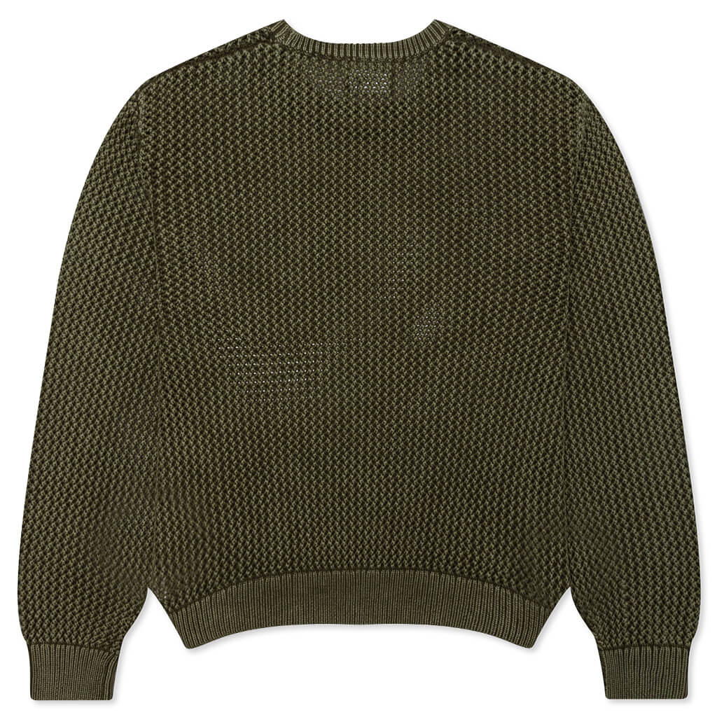 Pigment Dyed Loose Gauge Sweater - Dark Olive