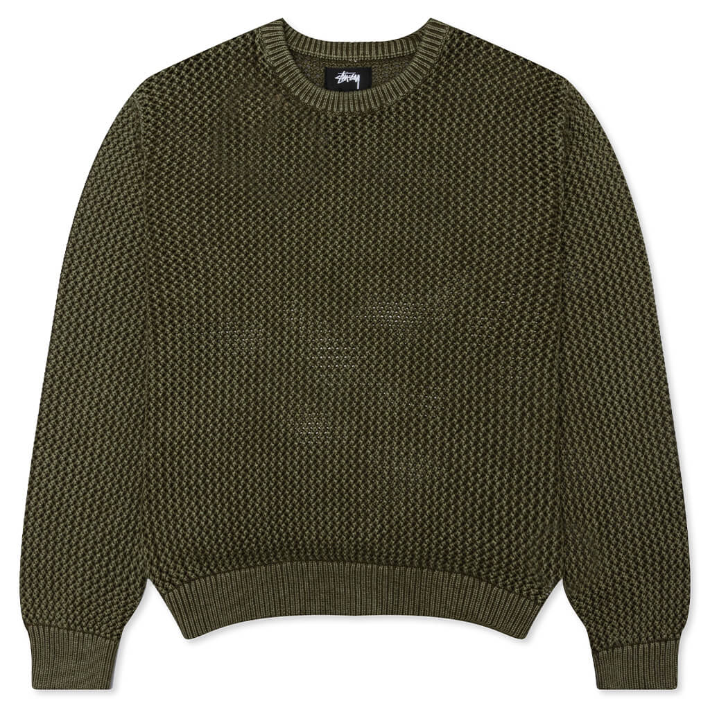 Pigment Dyed Loose Gauge Sweater - Dark Olive
