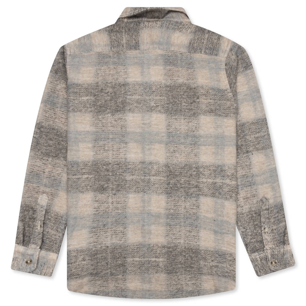 Stussy   Plaid Knit Shirt   Grey