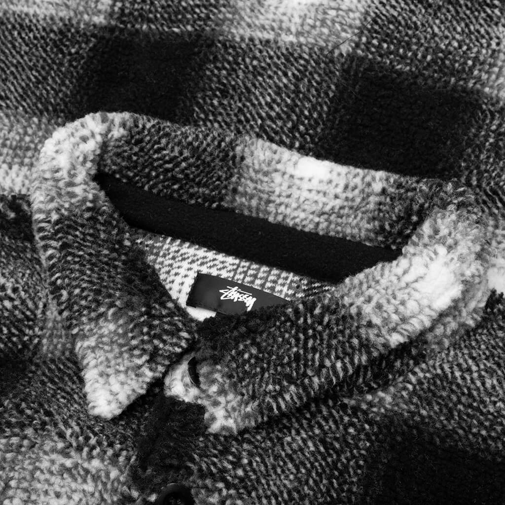 Plaid Sherpa Shirt - Black – Feature