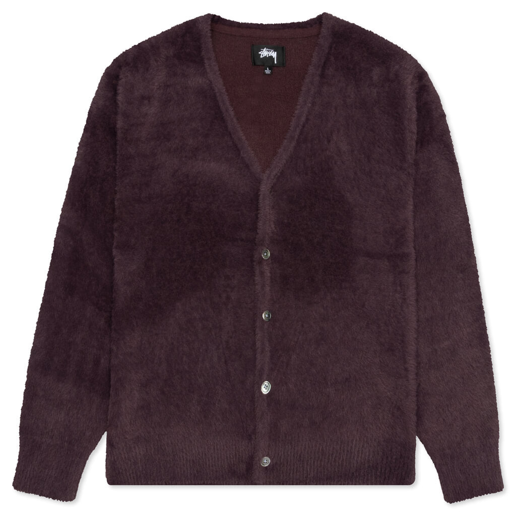 Shaggy Cardigan - Eggplant