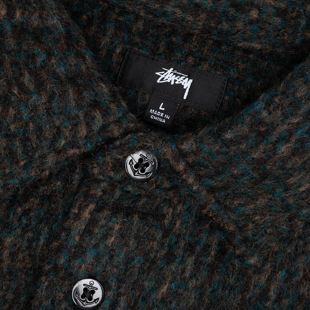 Speckled Wool CPO Shirt - Black